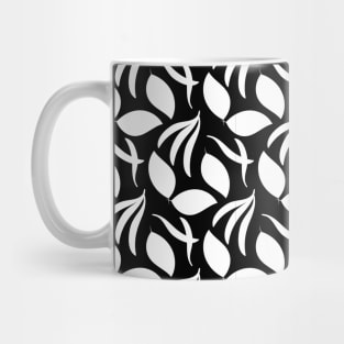 Black and white leaves pattern Mug